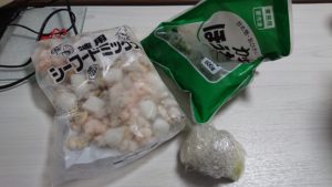 ミルクシーフードパスタ_食材