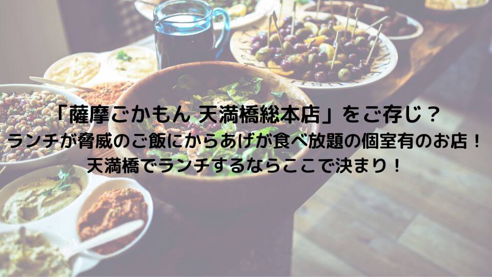 薩摩ごかもん 天満橋総本店 をご存じ ランチが脅威のご飯にからあげが食べ放題の個室有のお店 天満橋でランチするならここで決まり てるるブログ