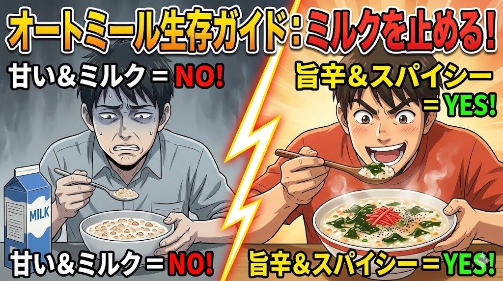 オートミールがまずい原因は甘さ！30kg痩せた本格中華粥レシピ