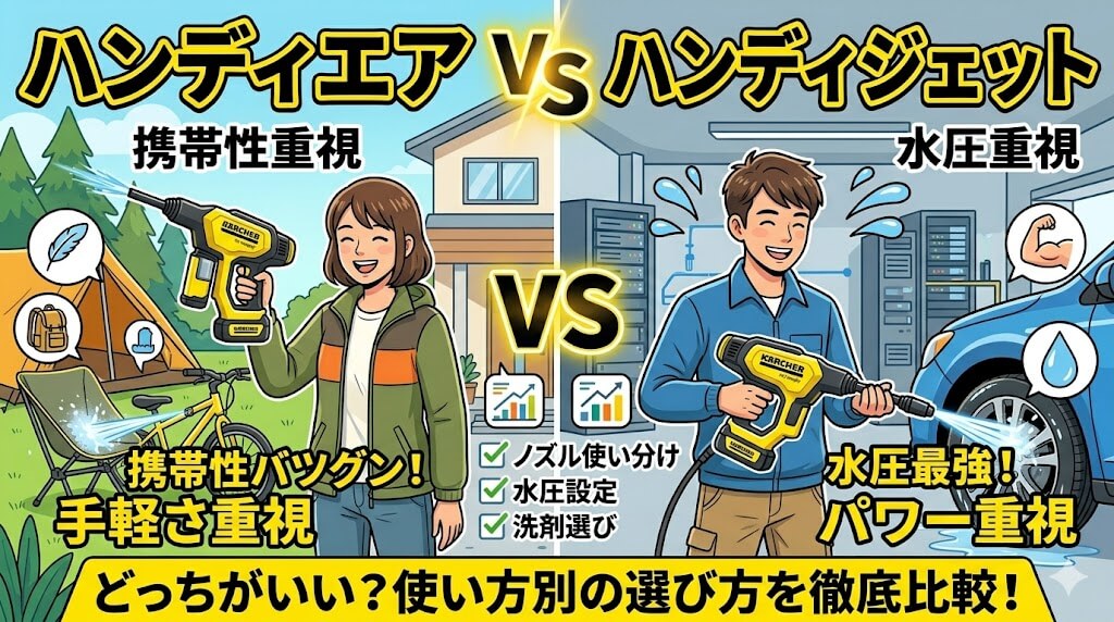 ケルヒャー ハンディエア vs ハンディジェット（OC 5 Handy）どっちがいい？違いを徹底比較