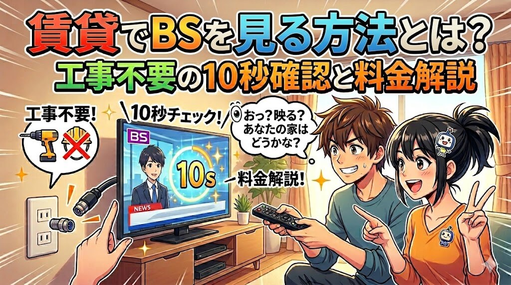 賃貸でBSを見る方法とは？工事不要の10秒確認と料金解説