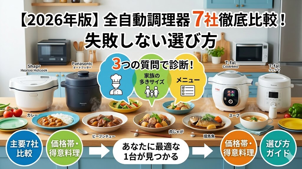 【2026年版】全自動調理器おすすめ7社比較！失敗しない選び方